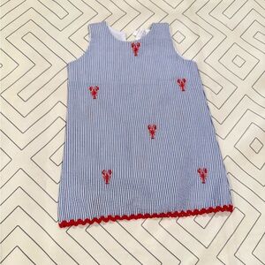 Piping Prints Striped Lobster Dress